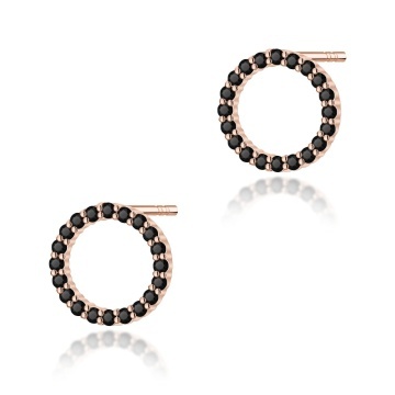 Cercei Aur 14K cu Diamante Naturale Negre 0.20 ct - Img 4