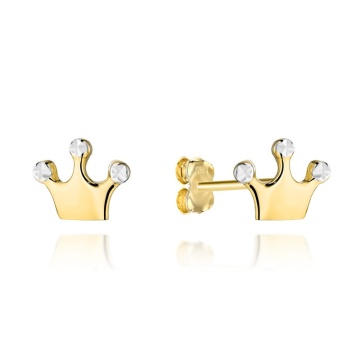 Cercei Aur 14k cu Model Coroana