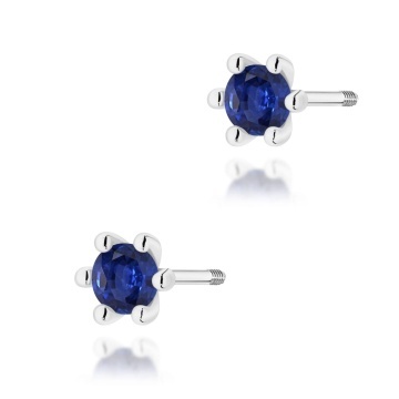Cercei Aur 14K cu Safir 0.15 ct Filet cu Protectie - Img 7