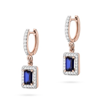 Cercei Aur 14K cu Safir 0.60 ct si Diamante Naturale 0.34 ct - Img 5