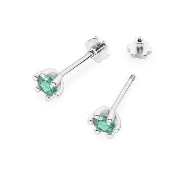 Cercei Aur 14K cu Smarald 0.30 ct Filet cu Protectie - Img 8