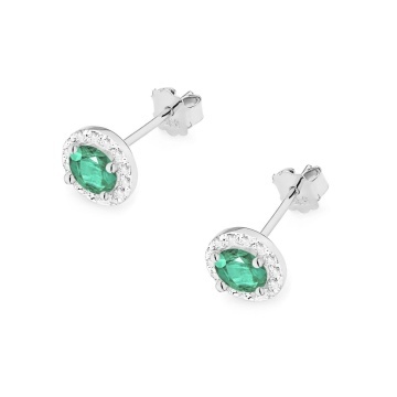 Cercei Aur 14K cu Smarald 0.50 ct si Diamante Naturale 0.24 ct - Img 8