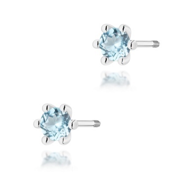 Cercei Aur 14K cu Topaz Swiss 0.15 ct Filet cu Protectie - Img 7