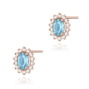 Cercei Aur 14K cu Topaz Swiss 0.50 ct si Diamante Naturale 0.24 ct - Img 7