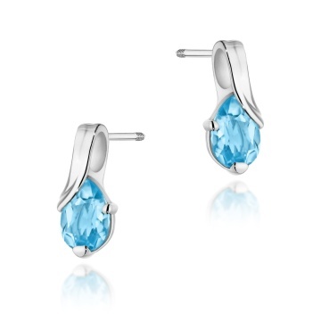 Cercei Aur 14K cu Topaz Swiss 0.90 ct Filet cu Protectie - Img 7