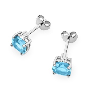 Cercei Aur 14K cu Topaz Swiss 1.10 ct si Diamante Naturale 0.03 ct - Img 8