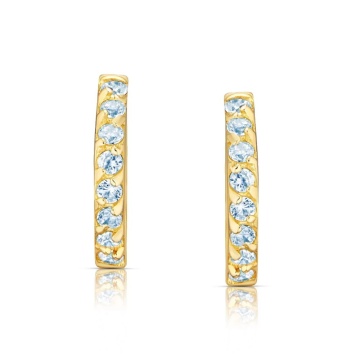 Cercei Aur 8K Princess Sparkle Albastru