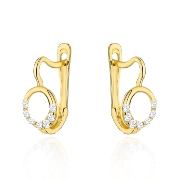 Cercei Cerculețe Elegante din Aur 14K cu Cristale