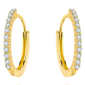 Cercei Creole Aur 14k cu Zirconii Albe - Img 2