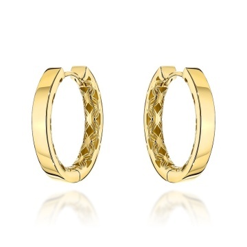 Cercei Creole Aur 14K Rotunzi cu Detalii Ajourate - Eleganță Clasic