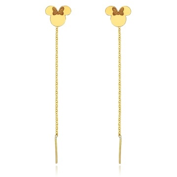 Cercei pentru copii - figurina șoricel din AUR 14K cu lănțișor