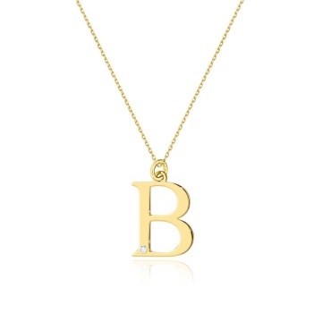 Colier Aur 14K cu Diamant Natural 0.01 ct