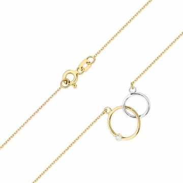 Colier Aur 14K cu Diamant Natural 0.01 ct - Img 2