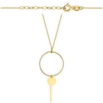Colier cu Cerculet si Cheie- Aur 14k - Img 2