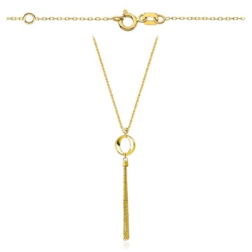 Colier cu Cerculet si Franjuri- Aur 14k - Img 2