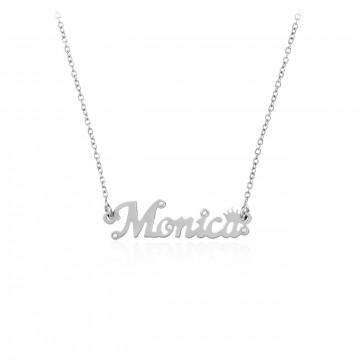 Colier Multi Crystal din argint 925 personalizat cu nume si coronita