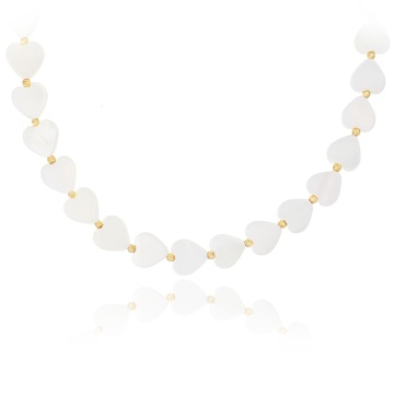 Colier Natural Heart cu Sidef si AUR 14K