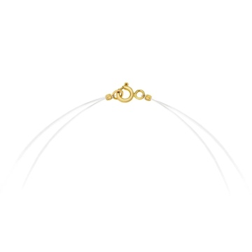 Colier Perle Plutitoare cu fir transparent și AUR 14K - Img 2