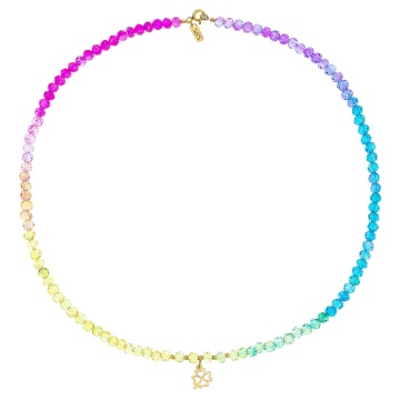 Colier Rainbow cu cristale si AUR 14K - Img 2