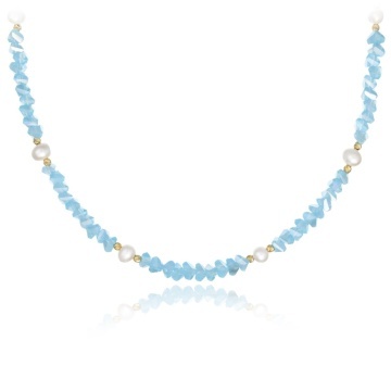 Colier Triangle Crystal Blue din AUR 14K