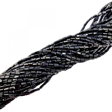 Cristale dreptunghiulare 2x4 mm - șirag aprox 100 bucăți - negru