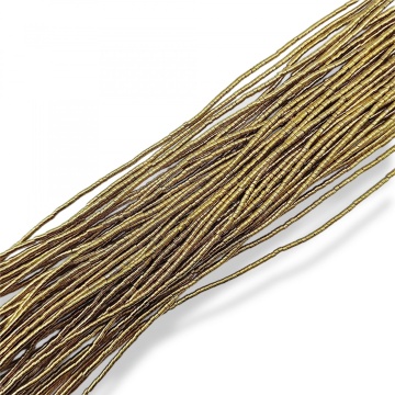 Hematite cilindrice - water plated gold - 1.5x1mm - sirag aprox 300-380 buc