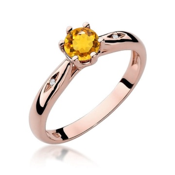 Inel Aur 14K cu Citrin 0.50 ct si Diamante Naturale 0.01 ct - Img 8
