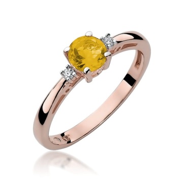Inel Aur 14K cu Citrin 0.50 ct si Diamante Naturale 0.03 ct - Img 8