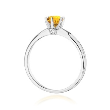 Inel Aur 14K cu Citrin 0.50 ct si Diamante Naturale 0.04 ct - Img 6