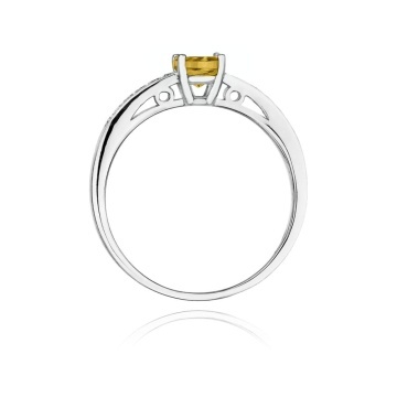 Inel Aur 14K cu Citrin 0.50 ct si Diamante Naturale 0.05 ct - Img 6