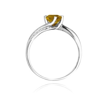 Inel Aur 14K cu Citrin 0.50 ct si Diamante Naturale 0.05 ct - Img 6