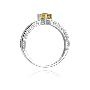 Inel Aur 14K cu Citrin 0.50 ct si Diamante Naturale 0.08 ct - Img 6