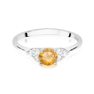 Inel Aur 14K cu Citrin 0.50 ct si Diamante Naturale 0.18 ct - Img 6