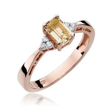 Inel Aur 14K cu Citrin 0.60 ct si Diamante Naturale 0.03 ct - Img 8