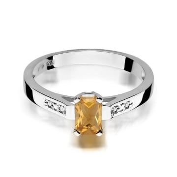 Inel Aur 14K cu Citrin 0.60 ct si Diamante Naturale 0.04 ct - Img 6