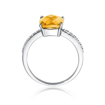 Inel Aur 14K cu Citrin 2.00 ct si Diamante Naturale 0.07 ct - Img 6