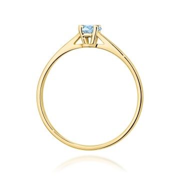Inel Aur 14K cu Diamant Albastru de Laborator 0.15 ct - Img 3