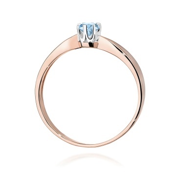 Inel Aur 14K cu Diamant Albastru de Laborator 0.30 ct - Img 7