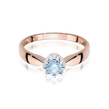 Inel Aur 14K cu Diamant Albastru de Laborator 0.50 ct - Img 5