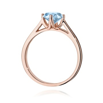 Inel Aur 14K cu Diamant Albastru de Laborator 1.00 ct - Img 7