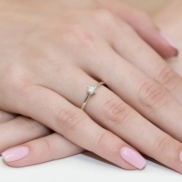 Inel Aur 14K cu Diamant de Laborator 0.20 ct - Img 12