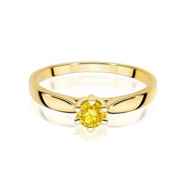 Inel Aur 14K cu Diamant Galben de Laborator 0.30 ct - Img 2