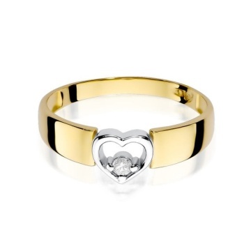 Inel Aur 14K cu Diamant Natural 0.04 ct - Img 2