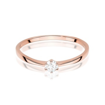 Inel Aur 14K cu Diamant Natural 0.10 ct - Img 6
