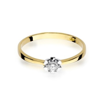 Inel Aur 14K cu Diamant Natural 0.10 ct - Img 2
