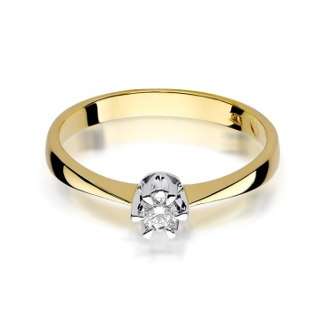 Inel Aur 14K cu Diamant Natural 0.20 ct - Img 2