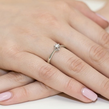 Inel Aur 14K cu Diamant Natural 0.20 ct - Img 12