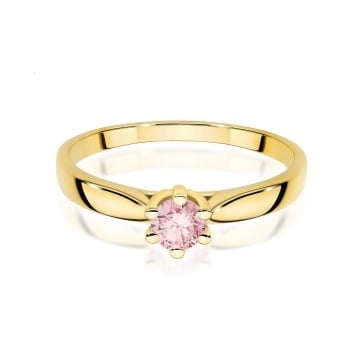 Inel Aur 14K cu Diamant Roz de Laborator 0.30 ct - Img 2