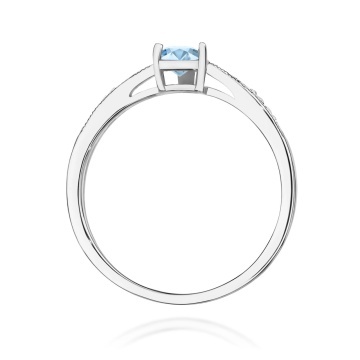 Inel Aur 14K cu Diamante Albastre de Laborator 0.53 ct - Img 11