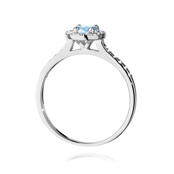 Inel Aur 14K cu Diamante Albastre de Laborator 0.74 ct - Img 11